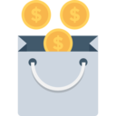 money,commerce and shopping,coin,pay,coins,shopping bag,buy,buying